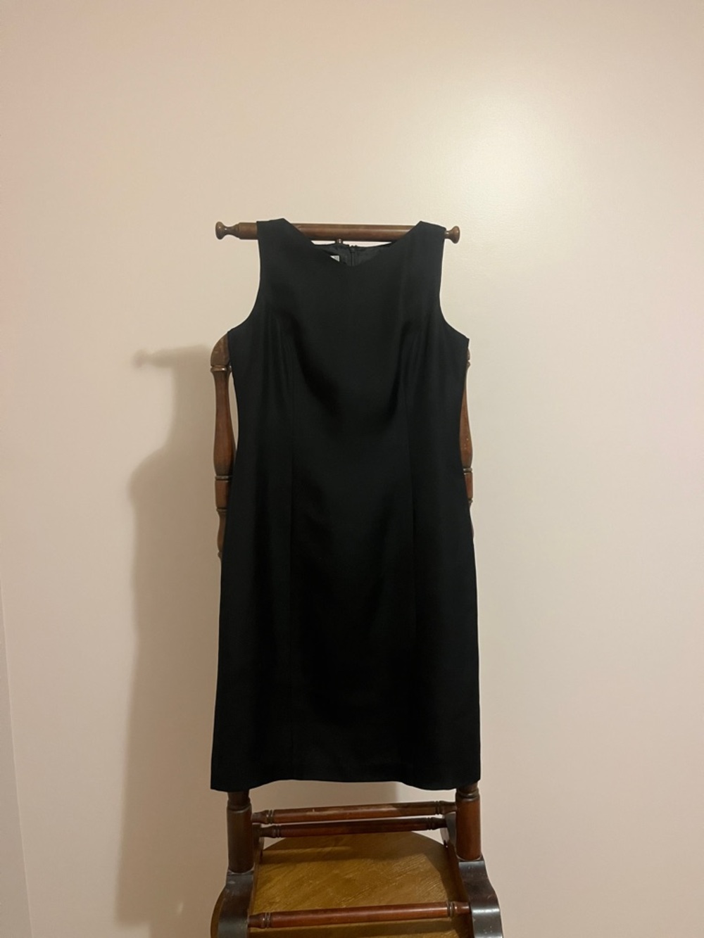 Talbots Black Sleeveless Midi Sheath Dress